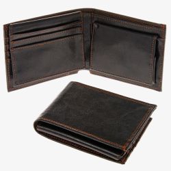 Equilibrium Mens Black Leather Wallet 6040