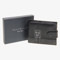 Equilibrium Mens Two Tone Black Leather Wallet 209910