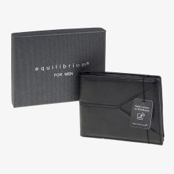Equilibrium Mens Black V Stitched Wallet 329860