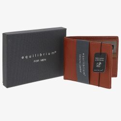 Equilibrium Mens Tan Leather RFID Wallet 349861