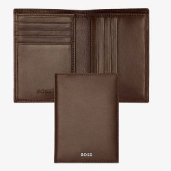 BOSS Classic Smooth Brown Folding Card Holder Wallet HLE403Y