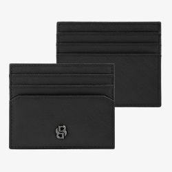 BOSS Double B Saffiano Black Card Holder Wallet HLC526A