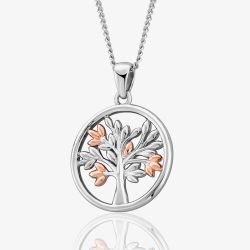 Clogau Sterling Silver and Rose Gold Tree Of Life Pendant Necklace 3SNTLCP
