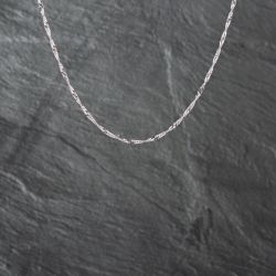 Second Hand 9ct White Gold Twisted 18 Inch Curb Chain 41021551