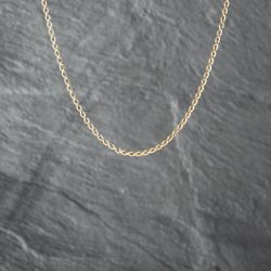 Second Hand 9ct Yellow Gold Rounded Fancy 16 Inch Curb Chain 41021553