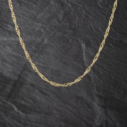Second Hand 9ct Yellow Gold Twisted 18 Inch Curb Chain 410402162766