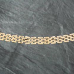 Second Hand 9ct Yellow Gold Flexible Brick Link 15 Inch Collarette Bar Necklace 41041152