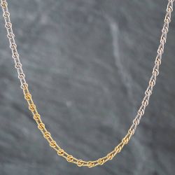 Second Hand 18ct Two Colour Gold Knotted Fancy 28 Inch Curb Chain 41041252