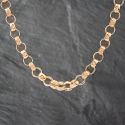 Second Hand 9ct Yellow Gold Patterned Link 24 Inch Belcher Chain 41041390