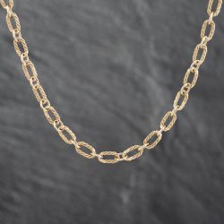 Second Hand 9ct Yellow Gold Fancy Link 24 Inch Chain 41041402