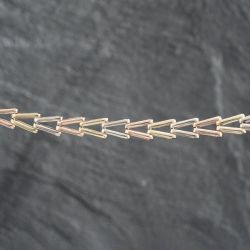 Second Hand 9ct Three Colour Gold Fancy 'V' Pattern Link 16 Inch Collarette Chain 41041438