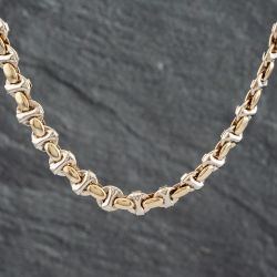 Second Hand 9ct Two Colour Gold Fancy 18 Inch Chain 41041456