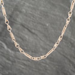 Second Hand Vintage 9ct Rose Gold Bar & Twist 30 Inch Figaro Chain 41041535