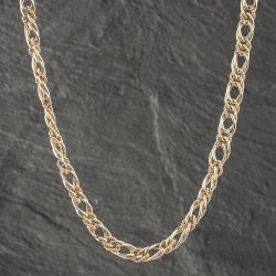 Second Hand 9ct Yellow Gold Fancy Double 25 Inch Curb Chain 41041578