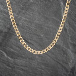 Second Hand 9ct Yellow Gold Flat Oval 18 Inch Curb Chain 41041608