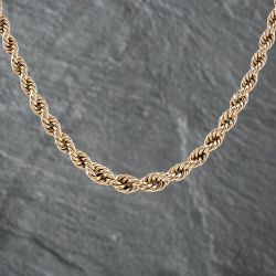 Second Hand 9ct Yellow Gold Graduated 16 Inch Rope Chain 41041651
