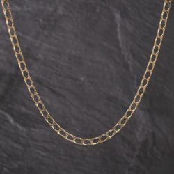 Second Hand 9ct Yellow Gold Flat Link Square 21 Inch Curb Chain 41041681