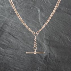 Second Hand 9ct Rose Gold 16 Inch T-Bar Curb Chain 41041684