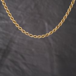 Second Hand 9ct Yellow Gold 15 Inch Rope Chain 41041769