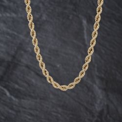 Second Hand 9ct Yellow Gold 16 Inch Rope Chain 41041848