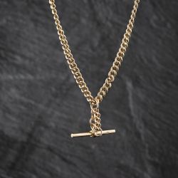 Second Hand Vintage Yellow Gold 14 Inch T-Bar Curb Chain 41041894
