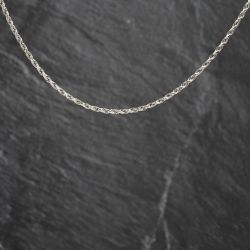 Second Hand 9ct White Gold Filed Link 24 Inch Rope Chain 41041961