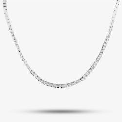 Second Hand 18ct White Gold Brilliant Cut Diamond 17 Inch Tennis Necklace 41043331