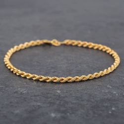 Second Hand 9ct Yellow Gold Rope Chain Bracelet 4105001101