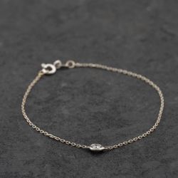 Second Hand 18ct White Gold 0.12ct Diamond Set 6.5 Inch Trace Chain Bracelet 41051117