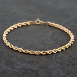 Second Hand 9ct Yellow Gold Rope Chain Bracelet 4105119