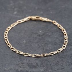 Second Hand 9ct Yellow Gold Fancy 7.5 Inch Curb Chain Bracelet 41061269