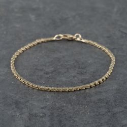 Second Hand 9ct Yellow Gold Flexible Fancy 7.5 Inch Chain Bracelet 41061271