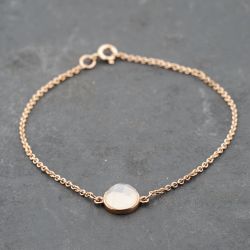 Second Hand 9ct Rose Gold Rose Quartz 7.5 Inch Bracelet 41061285