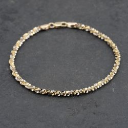 Second Hand 9ct Two Colour Gold Fancy 7.5 Inch Spiga Chain Bracelet 41061289