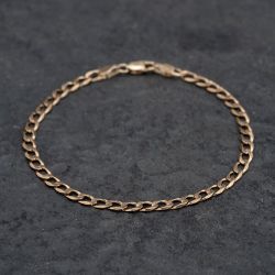 Second Hand 9ct Yellow Gold 7.5 Inch Curb Chain Bracelet 41061308