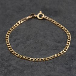 Second Hand 9ct Yellow Gold 7 Inch Curb Chain Bracelet 41061311