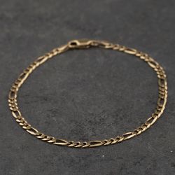 Second Hand 9ct Yellow Gold 7.5 Inch Figaro Chain Bracelet 41061354