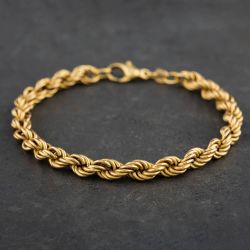 Second Hand 18ct Yellow Gold Rope Chain Bracelet 4107150