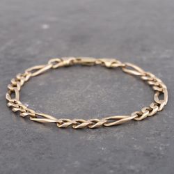 Second Hand 9ct Yellow Gold 3+1 9.5 Inch Chain Bracelet 41081163