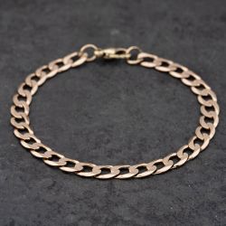 Second Hand 9ct Yellow Gold 8 Inch Curb Chain Bracelet 41081166