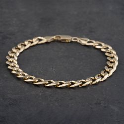 Second Hand 9ct Yellow Gold 9 Inch Curb Chain Bracelet 41081168