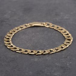 Second Hand 9ct Yellow Gold 8.5 Inch Curb Chain Bracelet 41081169