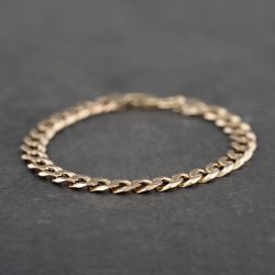 Second Hand 9ct Yellow Gold 8.5 Inch Curb Chain Bracelet 41081211