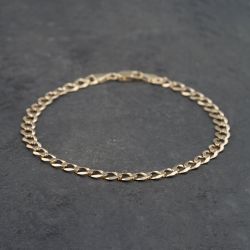 Second Hand 9ct Yellow Gold 10.5 Inches Curb Chain Bracelet 41081218