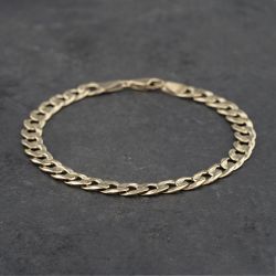 Second Hand 9ct Yellow Gold 8.5 Inch Curb Chain Bracelet 41081219