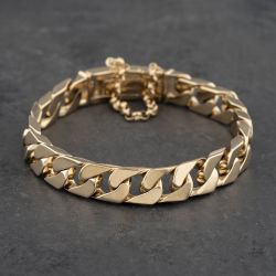 Second Hand 9ct Yellow Gold 8 Inch Curb Chain Bracelet 41081224