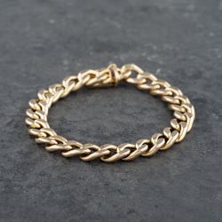 Second Hand 9ct Yellow Gold 7 Inch Curb Chain Bracelet 41081229