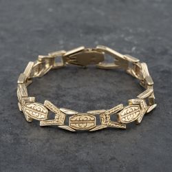 Second Hand 9ct Yellow Gold Flexible Fancy 7.5 Inch Chain Bracelet 41081232