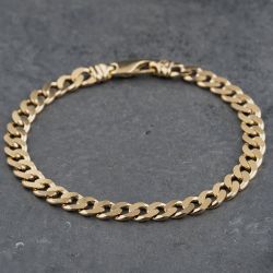 Second Hand 9ct Yellow Gold 9 Inch Curb Chain Bracelet 41081238