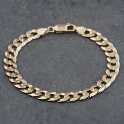 Second Hand 9ct Yellow Gold Filed 8.5 Inch Curb Chain Bracelet 41081239